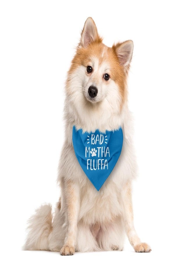 ZPPRJF Bad Motha Fluffa Dog Bandana, Funny Pet Triangle Scarf Accessories, Blue Dog Bandana, Printed Dogs Bandanas Gift for Dogs Lover Birthday or Christmas - Image 2
